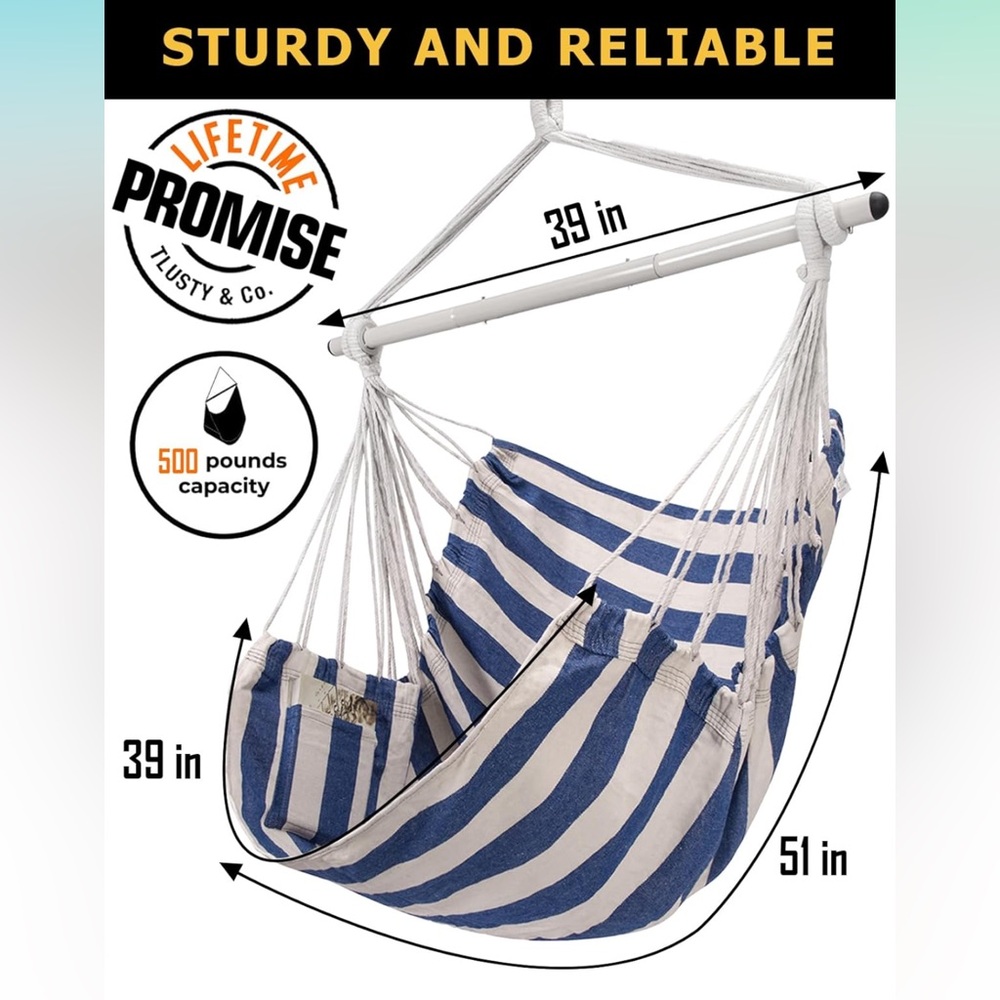 New Blue and White Striped One Piece Hammock
